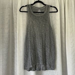 Long heathered gray racer back tank top
